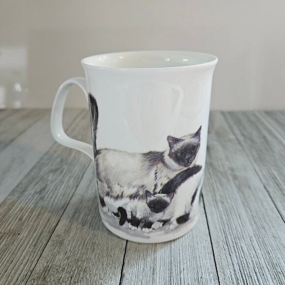 4" Lascelles Fine Bone China White Porcelain Tea Cup with Siamese Kitty - Picture 12 of 16